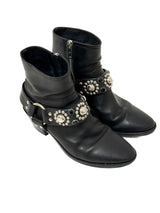 Golden Goose Leder-Boots schwarz mit western Details