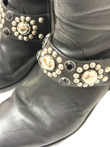 Golden Goose Leder-Boots schwarz mit western Details