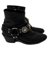 Golden Goose Leder-Boots schwarz mit western Details