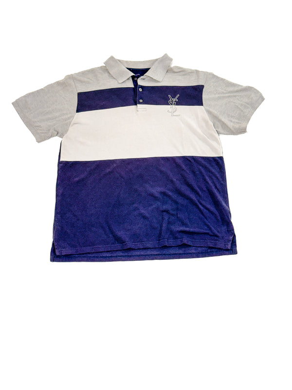 Yves Saint Laurent Poloshirt blau-weiss-grau