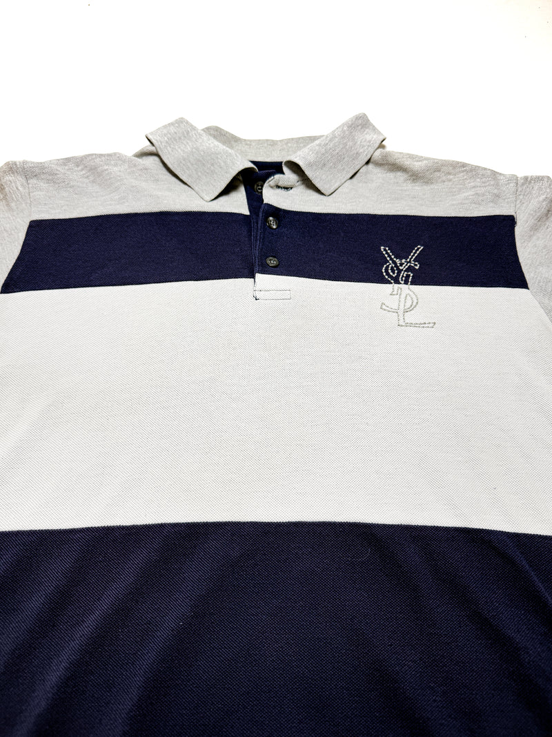 Yves Saint Laurent Poloshirt blau-weiss-grau